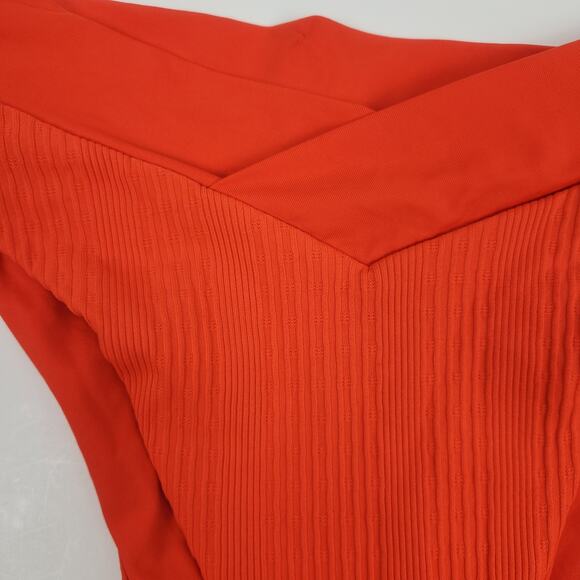 L*Space Pointelle Rib Court Bitsy Bikini Bottom in Poppy Orange Size XS NWOT - Picture 3 of 6